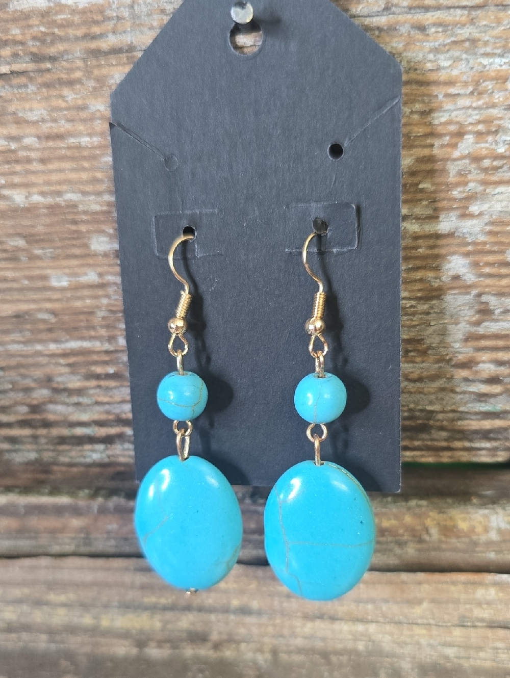 Turquoise Drop Earrings - Blue Dangle Earrings, NEW